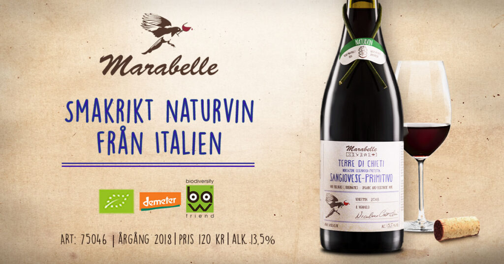 Marabelle Sangiovese Primitivo Organico – Allt om Vin